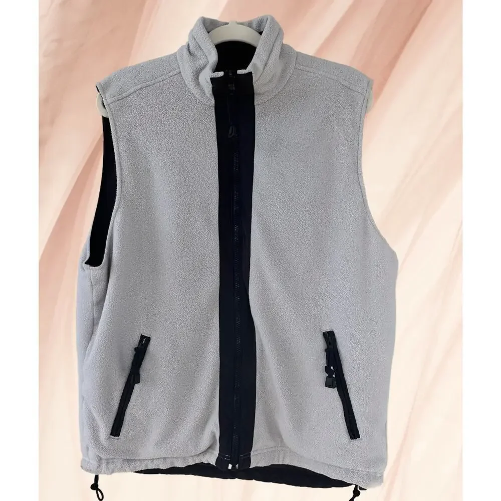 Reversible Vest Navy and Gray Fleece Size M